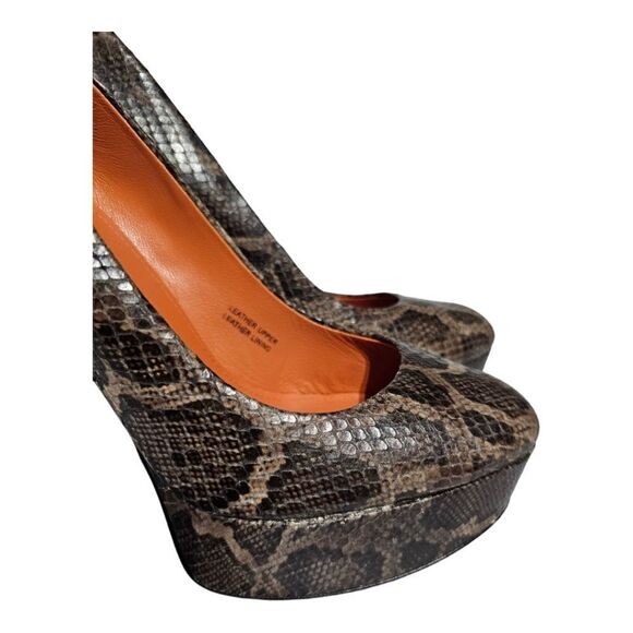 SOLD!! VIA SPIGA Snakeprint Leather Platform Heels - Size 7 - Picture 6 of 9